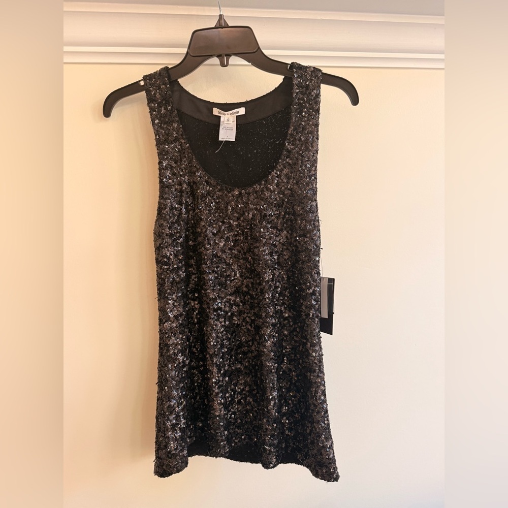 Alice and Olivia sequin sleeveless top size S